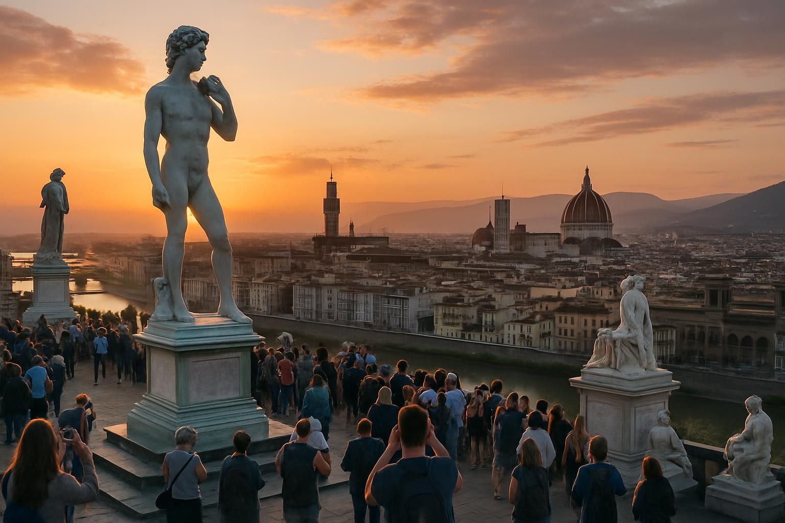 découvrez le piazzale michelangelo, le belvédère incontournable de florence offrant une vue panoramique spectaculaire sur la ville et ses monuments historiques.