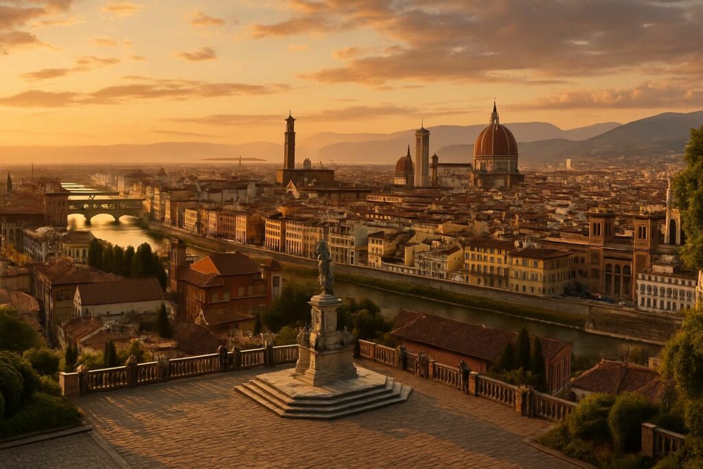 découvrez le piazzale michelangelo, le belvédère incontournable de florence, offrant une vue panoramique spectaculaire sur la ville et ses monuments emblématiques.
